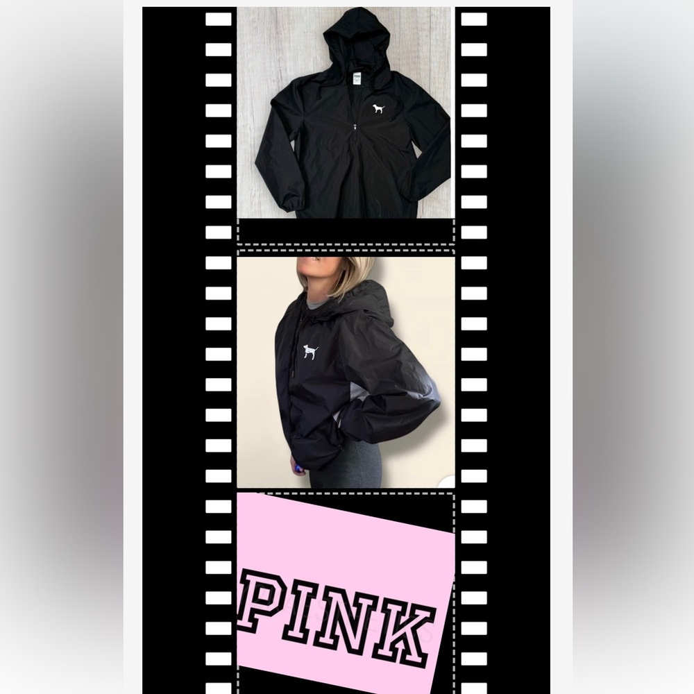 Victorias Secret PINK Black Pullover Lightweight Windbreaker/new condition